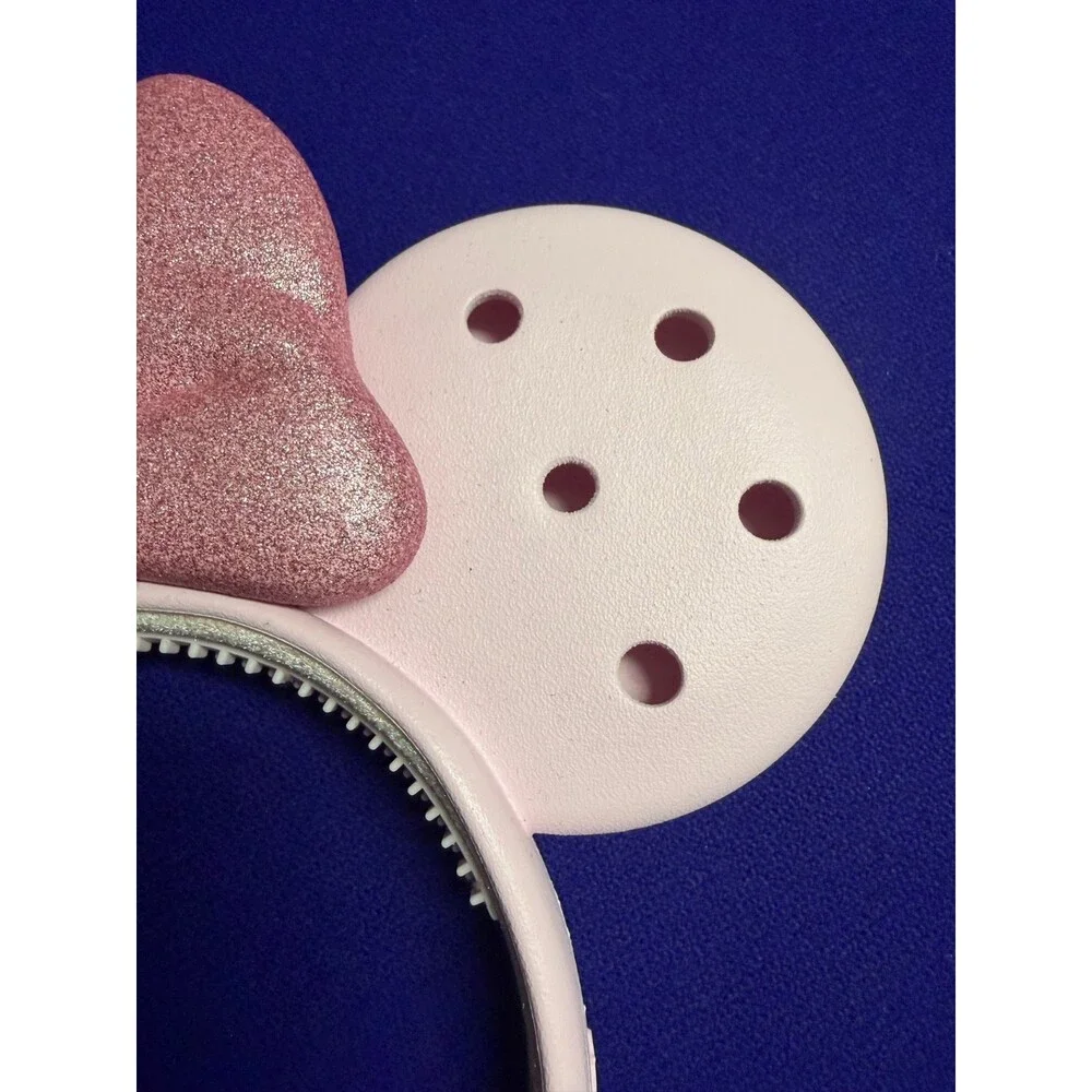 2026 Disney Parks Crocs Pink Minnie Mouse Ears Headband New